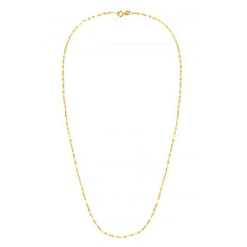 An image displaying 1.2mm 14k Yellow Gold Alternate Valentino Chain by Orca Market