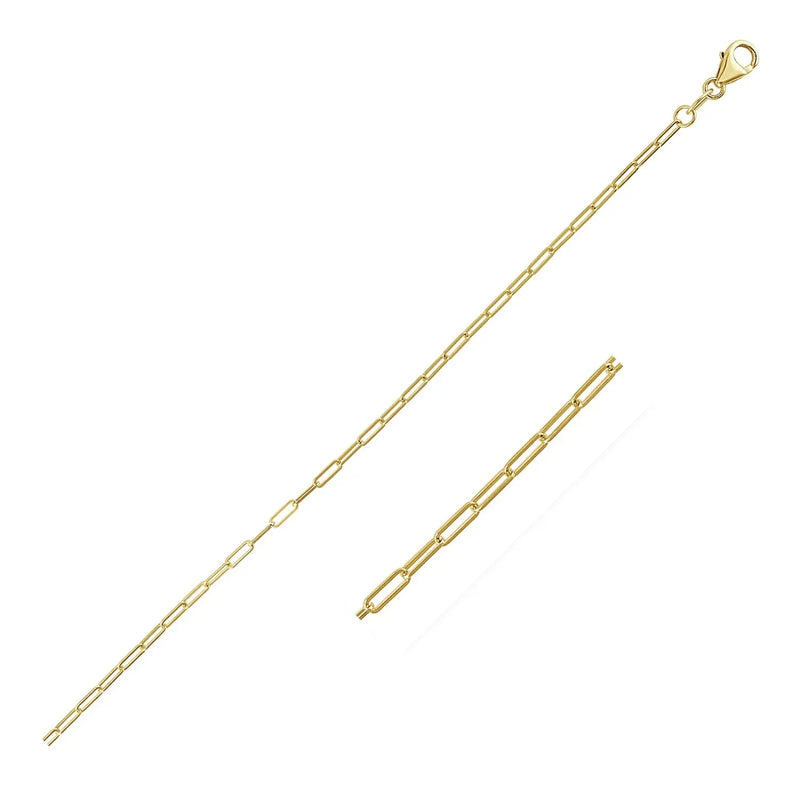 An image displaying 18K Yellow Gold Fine Paperclip Chain (1.5mm) by Orca Market