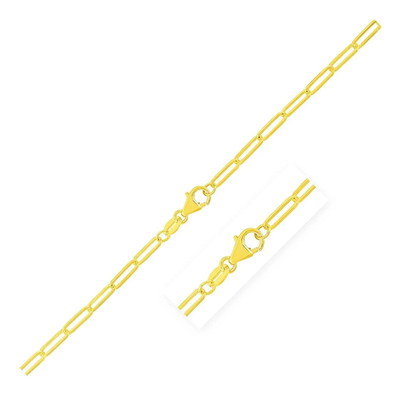 An image displaying 10K Yellow Gold Paperclip Chain (2.5mm) by Orca Market