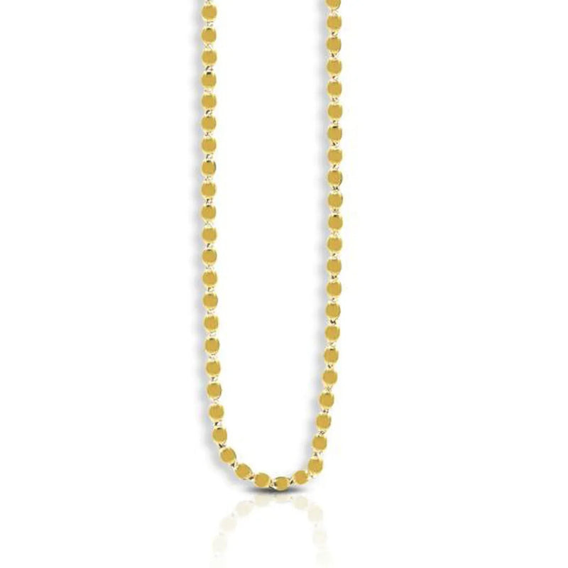 An image displaying 2.2mm 14k Yellow Gold Oval Mirror Chain by Orca Market