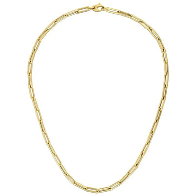 An image displaying 10K Yellow Gold Lite Paperclip Chain (4.2mm) by Orca Market