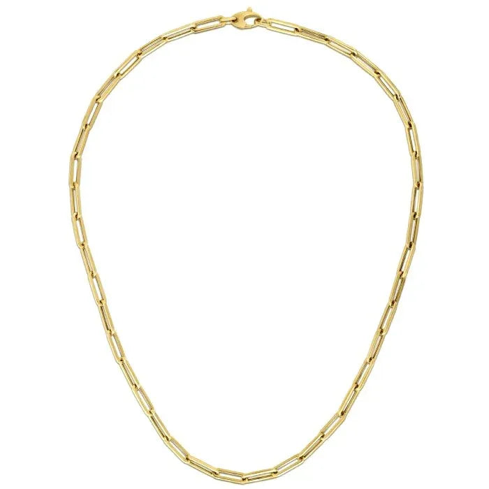 An image displaying 10K Yellow Gold Lite Paperclip Chain (4.2mm) by Orca Market