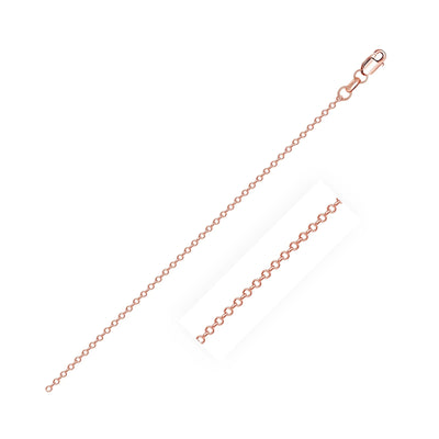 An image displaying 18k Rose Gold Diamond Cut Cable Link Chain 0.8mm by Orca Market