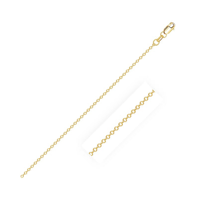 An image displaying 18k Yellow Gold Diamond Cut Cable Link Chain 0.8mm by Orca Market