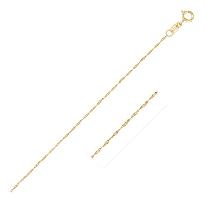 An image displaying 14k Yellow Gold Singapore Chain 0.6mm by Orca Market