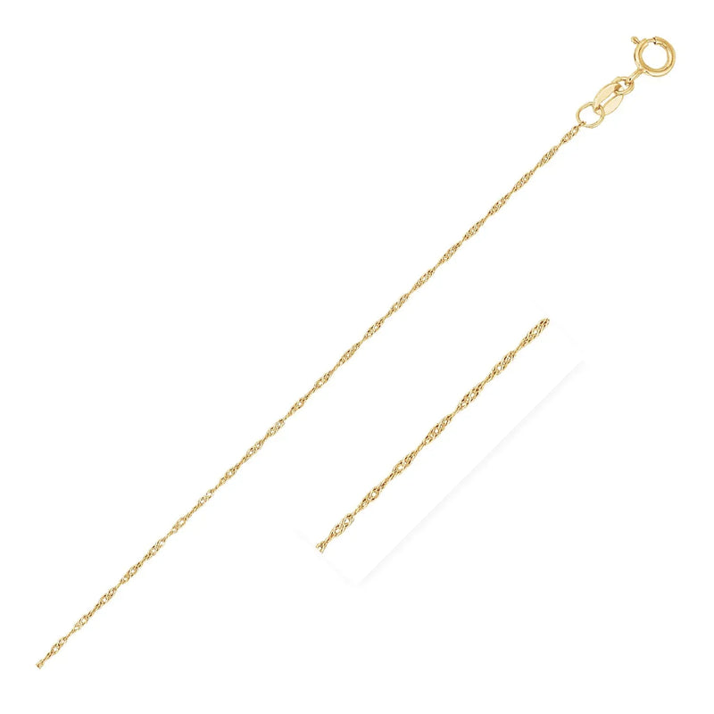 An image displaying 14k Yellow Gold Singapore Chain 0.6mm by Orca Market