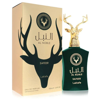 An image displaying Lattafa Al Noble Safeer by Lattafa Eau De Parfum Spray 3.4 oz for Men by Lattafa