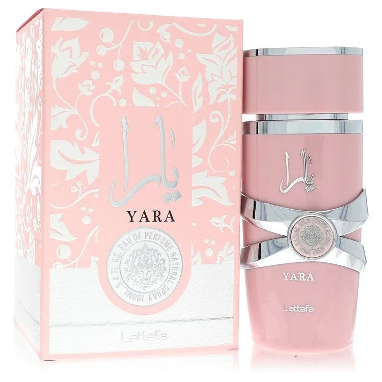An image displaying Lattafa Yara by Lattafa Eau De Parfum Spray 3.4 oz for Women by Lattafa