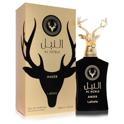 An image displaying Lattafa Al Noble Ameer by Lattafa Eau De Parfum Spray 3.4 oz for Men by Lattafa