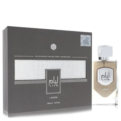 An image displaying Lattafa Liam Grey by Lattafa Eau De Parfum Spray 3.4 oz for Men by Lattafa