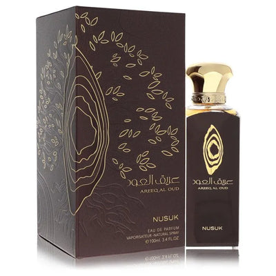 An image displaying Nusuk Areeq Al Oud by Nusuk Eau De Parfum Spray 3.4 oz for Men by Nusuk