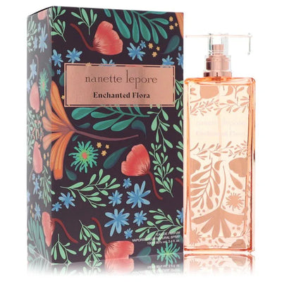 An image displaying Nanette Lepore Enchanted Flora by Nanette Lepore Eau De Parfum Spray 3.4 oz for Women by Nanette Lepore