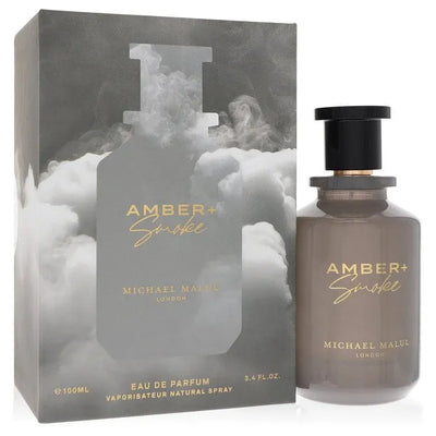 An image displaying Michael Malul Amber + Smoke by Michael Malul Eau De Parfum Spray 3.4 oz for Men by Michael Malul