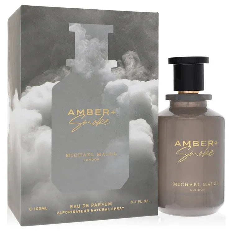 An image displaying Michael Malul Amber + Smoke by Michael Malul Eau De Parfum Spray 3.4 oz for Men by Michael Malul