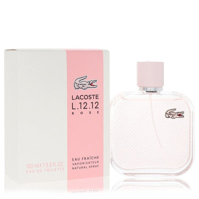 An image displaying Lacoste Eau De Lacoste L.12.12 Rose Eau Fraiche by Lacoste Eau De Toilette Spray 3.3 oz for Women by Lacoste
