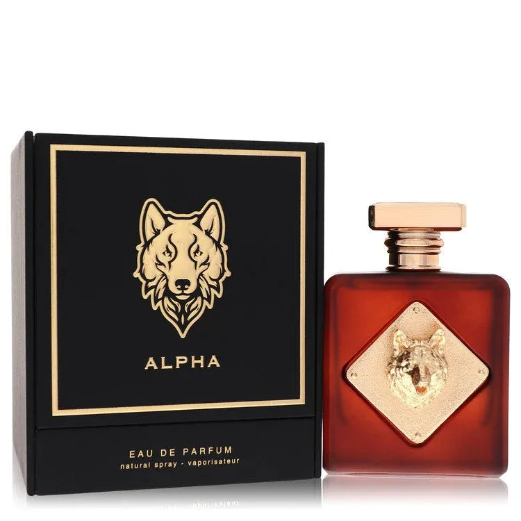 An image displaying Fragrance World Alpha by Fragrance World Eau De Parfum Spray 3.4 oz for Men by Fragrance World