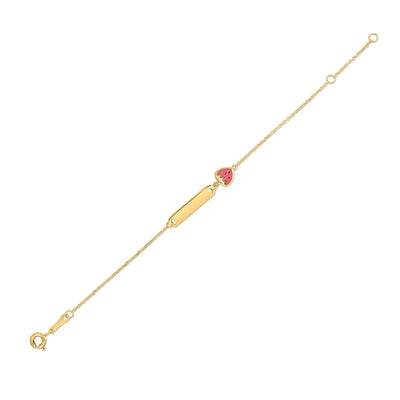 An image displaying 14k Yellow Gold Strawberry Childrens Bracelet by Orca Market