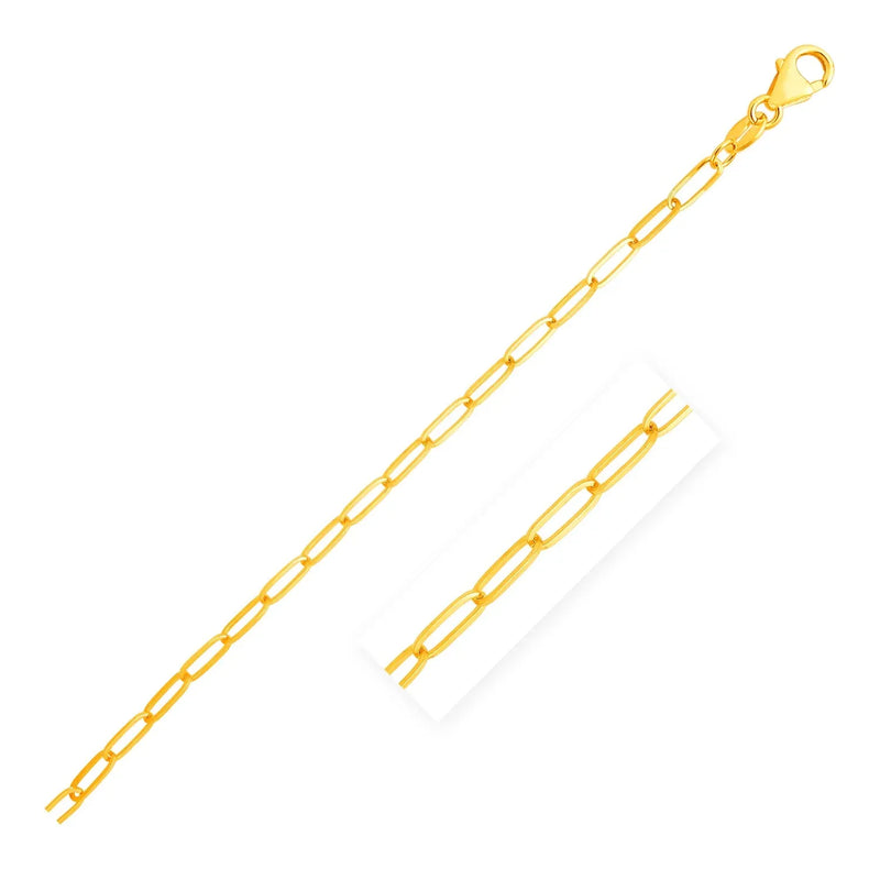 An image displaying 14K Yellow Gold Paperclip Bracelet (3.5mm) by Orca Market