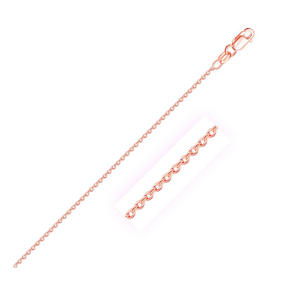 An image displaying 14k Rose Gold Round Cable Link Chain 1.5mm by Orca Market