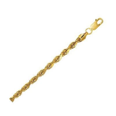 An image displaying 10k Yellow Gold Lite Rope Bracelet 4.5mm by Orca Market