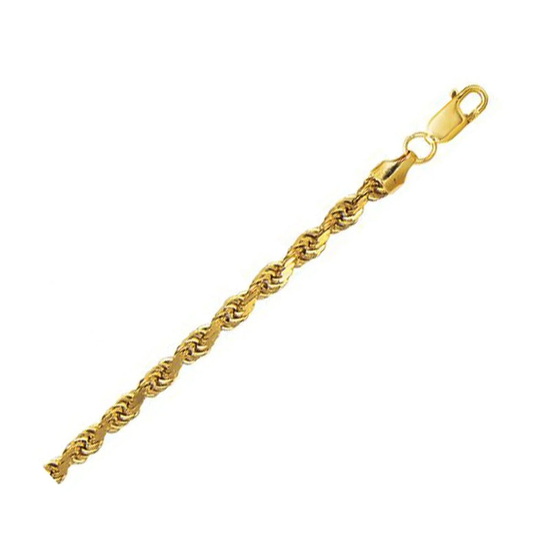 An image displaying 10k Yellow Gold Lite Rope Bracelet 4.5mm by Orca Market