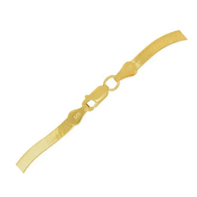 An image displaying 1.5mm 14k Yellow Gold Super Flex Herringbone Anklet by Orca Market