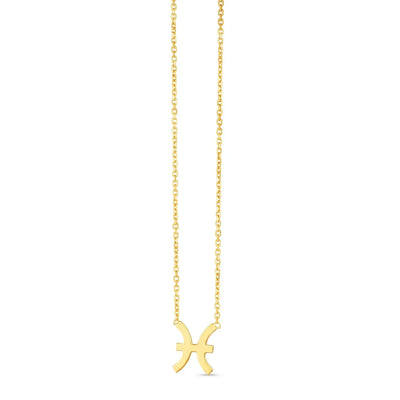 An image displaying 14K Yellow Gold Pisces Necklace by Orca Market