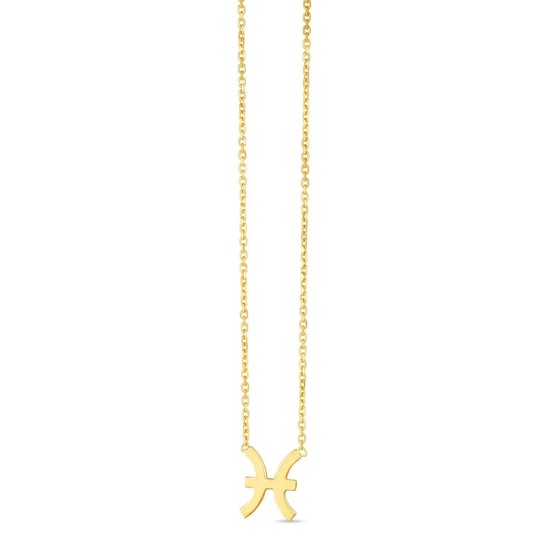 An image displaying 14K Yellow Gold Pisces Necklace by Orca Market