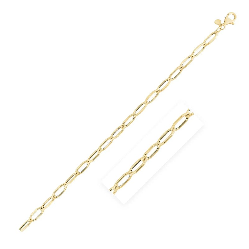 An image displaying 14k Yellow Gold High Polish Hexagon Link Bracelet (5.0mm) by Orca Market