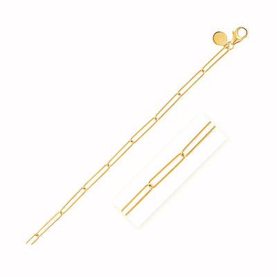 An image displaying 14k Yellow Gold Wire Paperclip Bracelet (2.7mm) by Orca Market