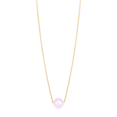 An image displaying 14k Rose Gold Pearl Solitaire Necklace by Orca Market