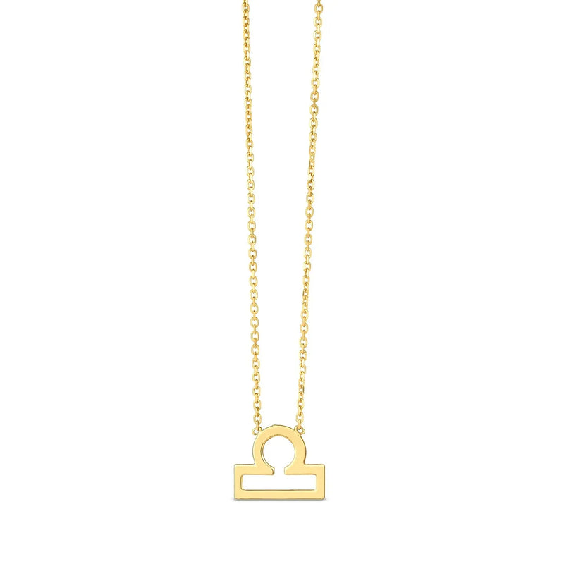 An image displaying 14K Yellow Gold Libra Necklace by Orca Market