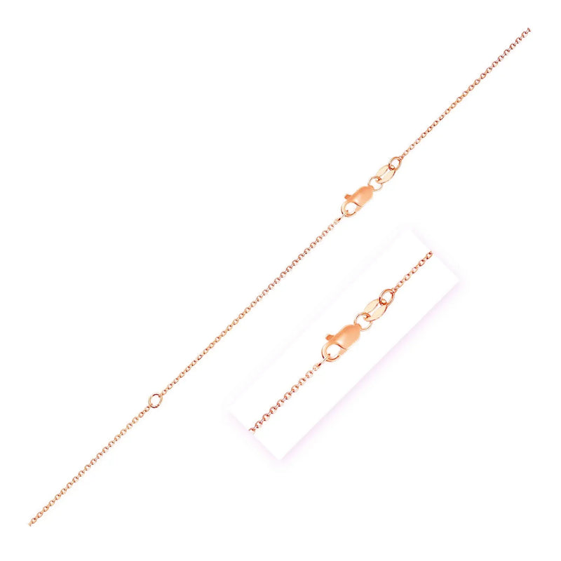 An image displaying 14k Rose Gold Adjustable Cable Chain 1.1mm by Orca Market