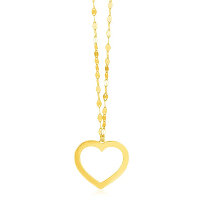 An image displaying 14k Yellow Gold Necklace with Reversible Heart Pendant by Orca Market