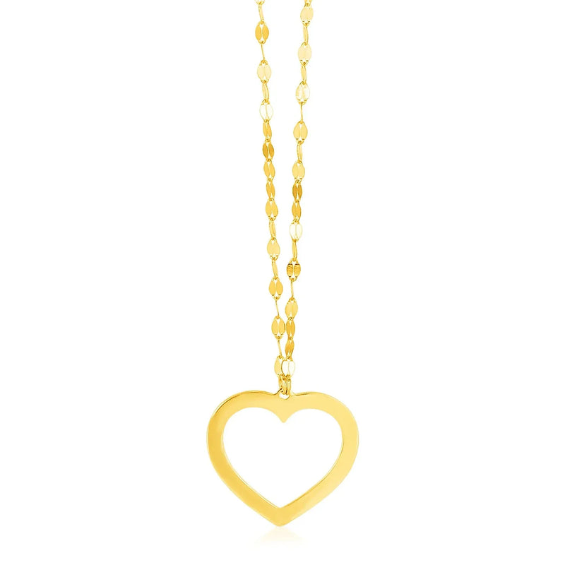An image displaying 14k Yellow Gold Necklace with Reversible Heart Pendant by Orca Market