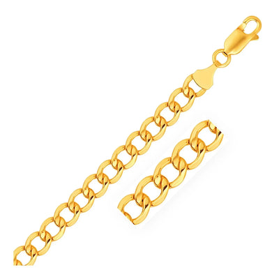 An image displaying 6.2mm 10k Yellow Gold Lite Curb Bracelet by Orca Market