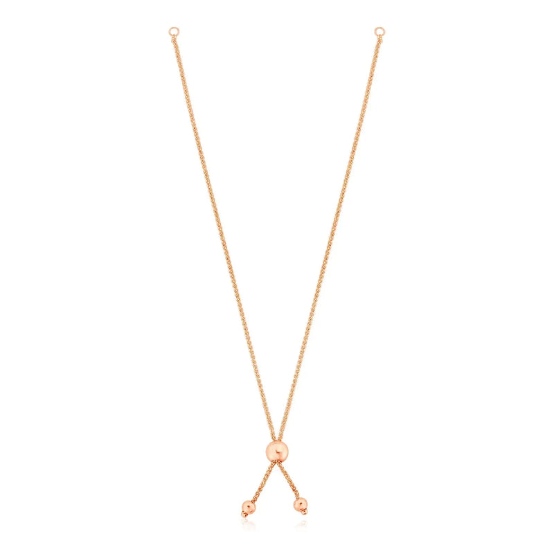 An image displaying 10k Rose Gold 8 inch Adjustable Friendship Bracelet Chain with Ball Slide by Orca Market