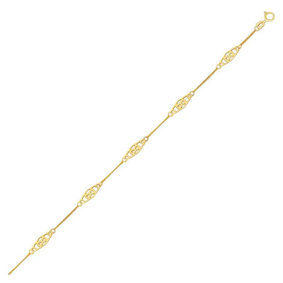 An image displaying 14k Yellow Gold Infinity Ankle Bracelet by Orca Market