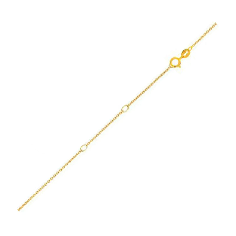 An image displaying Double Extendable Diamond Cut Cable Chain in 14k Yellow Gold (0.68mm) by Orca Market