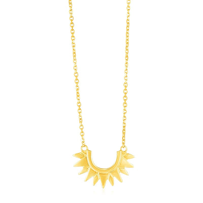 An image displaying 14k Yellow Gold Polished Sunburst Necklace by Orca Market