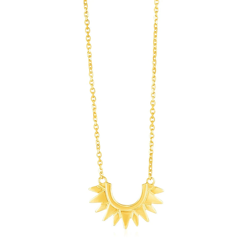 An image displaying 14k Yellow Gold Polished Sunburst Necklace by Orca Market