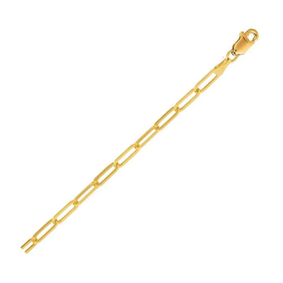 An image displaying 14K Yellow Gold Lite Paperclip Anklet (3.2mm) by Orca Market
