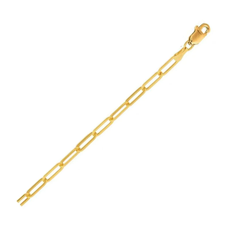 An image displaying 14K Yellow Gold Lite Paperclip Anklet (3.2mm) by Orca Market