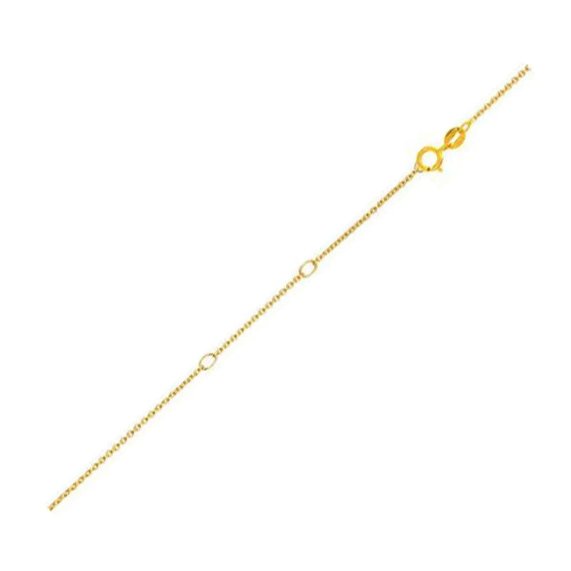 An image displaying Double Extendable Diamond Cut Cable Chain in 14k Yellow Gold (0.80mm) by Orca Market