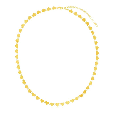 An image displaying 14k Yellow Gold Mirrored Heart Chain Necklace by Orca Market
