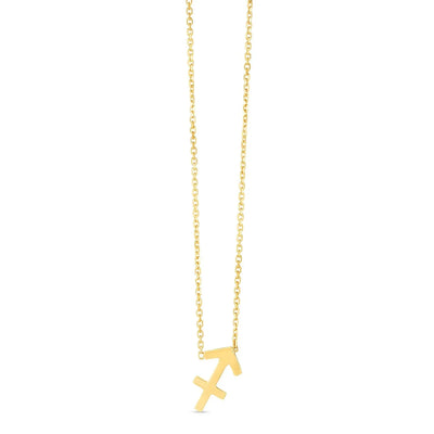 An image displaying 14K Yellow Gold Sagittarius Necklace by Orca Market