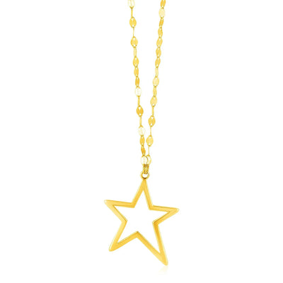 An image displaying 14k Yellow Gold Necklace with Star Pendant by Orca Market