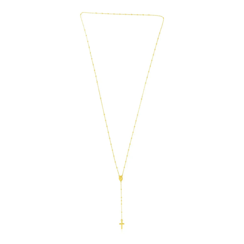 An image displaying 14k Yellow Gold Rosary Necklace by Orca Market