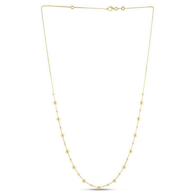 An image displaying 14k Yellow Gold Bead Necklace by Orca Market