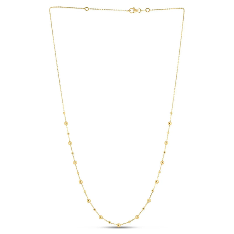 An image displaying 14k Yellow Gold Bead Necklace by Orca Market